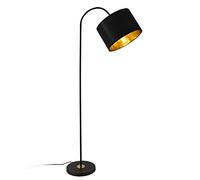 lux.pro Lampe sur Pied Design Lampadaire Moderne Stylé Abat-Jour Inclinable Métal Textile E27 Hauteur 173 cm Noir