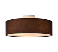 lux.pro Plafonnier Design Lampe de Plafond Stylée Moderne 3 Douille E27 Plasitque Textile Organza Diamètre de 45 cm Marron Blanc