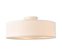 lux.pro Plafonnier Design Lampe de Plafond Stylée Moderne 3 Douille E27 Plasitque Textile Organza Diamètre de 45 cm Blanc