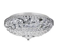 lux.pro Plafonnier en Cristal Lampe de Plafond Aluminium Cristal Synthétique Métal 16 cm Diamètre 40 cm Chrome