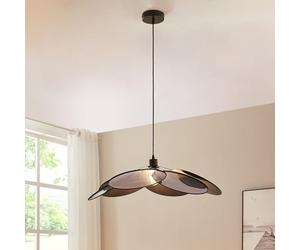 lux.pro Suspension à Motif Floral Luminaire Moderne Stylé Plafonnier Éclairage Suspendu E27 60W Assemblage Simple Stable Élégant Salon Chambre Bureau Métal Tissu Hauteur Totale 150 cm Noir