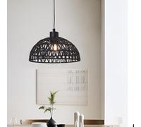 lux.pro Suspension Design Intemporel Lampe à Suspendre Moderne et Stylée Lustre avec Douille E27 Réglable en Hauteur pour Salon Chambre Bureau Métal Rotin Hauteur Totale 156 cm Noir