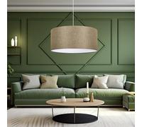lux.pro Suspension Moderne Lampe Suspendue au Design Minimaliste Luminaire au Style Intemporel E27 Plastique Polyester 70 x 38 cm Beige