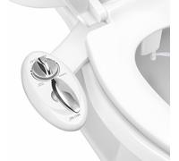 LUXE Bidet NEO 180 - Bidet non électrique avec auto-nettoyage, double buse et fixation pour siège de toilette - Pression de l'eau réglable, modes lavage arrière et intime, commande par levier, blanc