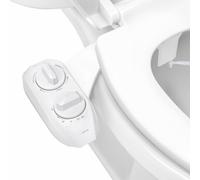 LUXE Bidet NEO 185 Plus Bidet pour toilettes, charnières innovantes pour le nettoyage, installation facile, auto-nettoyage avancé à 360°, double buse, lavage féminin et arrière (blanc)