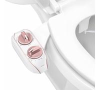 LUXE Bidet NEO 185 Plus Bidet pour toilettes, charnières innovantes pour le nettoyage, installation facile, auto-nettoyage avancé à 360°, double buse, lavage féminin et arrière (couleur or rose)