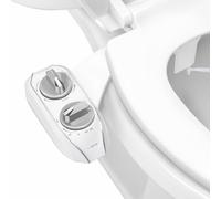 Luxe Bidet NEO 185 Plus - Fixation mécanique pour siège de toilette avec charnières EZ-Lift innovantes, double buse et mode autonettoyant à 360° (Chrome)