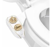 LUXE Bidet NEO 185 Plus - Patented Bidet Attachment for Toilet Seat, Innovative Hinges to Clean, Slide-in Easy Install, Advanced 360° Self-Clean, Dual Nozzles, Feminine & Rear Wash (Gold)