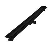 LuxeBath Caniveau de Douche 100 cm 2en1 à Carreler, Noir, Acier Inoxydable, avec Appareil Désodorisant et Filtre à Cheveaux Amovible, Pieds Réglable en Hauteur, Siphon Double Face, Écoulement de Sol