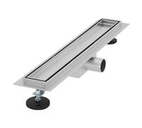 LuxeBath Caniveau de Douche 50 cm 2en1 à Carreler, Argent, Acier Inoxydable, avec Appareil Désodorisant et Filtre à Cheveaux Amovible, Pieds Réglable en Hauteur, Siphon Double Face, Écoulement de Sol