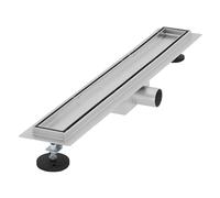 LuxeBath Caniveau de Douche 60 cm 2en1 à Carreler, Argent, Acier Inoxydable, avec Appareil Désodorisant et Filtre à Cheveaux Amovible, Pieds Réglable en Hauteur, Siphon Double Face, Écoulement de Sol