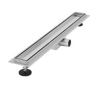 LuxeBath Caniveau de Douche 70 cm 2en1 à Carreler, Argent, Acier Inoxydable, avec Appareil Désodorisant et Filtre à Cheveaux Amovible, Pieds Réglable en Hauteur, Siphon Double Face, Écoulement de Sol