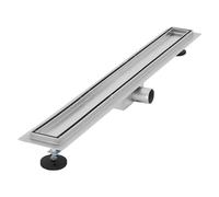 LuxeBath Caniveau de Douche 80 cm 2en1 à Carreler, Argent, Acier Inoxydable, avec Appareil Désodorisant et Filtre à Cheveaux Amovible, Pieds Réglable en Hauteur, Siphon Double Face, Écoulement de Sol