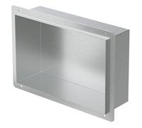 Niche murale LuxeBath en acier inoxydable, 20 x 30 x 10 cm, argent, sans rebord, niche carrelable pour accessoires de salle de bain, étagère de douche, tablette de douche