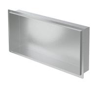 Niche murale LuxeBath en acier inoxydable, 60 x 30 x 10 cm, argent, sans rebord, niche carrelable pour accessoires de salle de bain, étagère de douche, tablette de douche