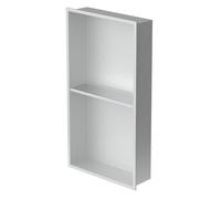 Niche de Douche Encastrée Murale Double, 30x60x10 cm, en Acier Inoxydable,