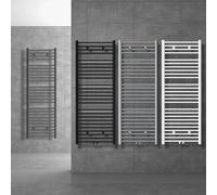 LuxeBath Radiateur de Salle de Bain Design Sahara, 500 x 1500 mm, Anthracite, Forme Droit avec Connexion Central, sans Kit de Raccordement, Non Electrique, avec Kit de Montage Mural, Sèche-Serviettes
