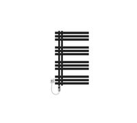 LuxeBath Radiateur de salle de bains design Iron EM 600 x 1000 mm sèche-serviettes noir mat avec Élément chaufant 300W