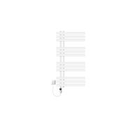 LuxeBath Radiateur Électrique pour Salle de Bain Iron EM, 500x1000mm Blanc, avec Résistance 600W, Thermostat Affichage Numérique, Porte-Serviettes à Cartouche Chauffante, Radiateur à Panneaux