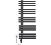 LuxeBath Radiateur Électrique pour Salle de Bain Iron EM, 500x1200mm Anthracite + Résistance 900W, Thermostat Affichage Numérique, Porte-Serviettes Mural à Cartouche Chauffante, Radiateur à Panneaux