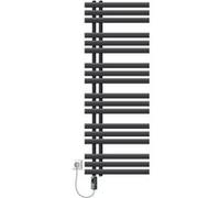 LuxeBath Radiateur Électrique pour Salle de Bain Iron EM, 500x1400 mm Anthracite + Résistance 900W, Thermostat Affichage Numérique, Porte-Serviettes Mural à Cartouche Chauffante, Radiateur à Panneaux