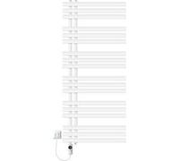 LuxeBath Radiateur Électrique pour Salle de Bain Iron EM, 600x1400 mm Blanc, avec Résistance 900W, Thermostat Affichage Numérique, Porte-Serviettes Murale à Cartouche Chauffante, Radiateur à Panneaux
