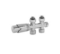 LuxeBath Set de Raccordement Thermostatique Chromé Multiblock Forme de Passage avec Tête Chrom
