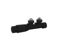 LuxeBath Set Vanne Thermostatique Multiblock Noir Tubes de Montage Mural Angulaire,