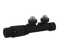 LuxeBath Set Vanne Thermostatique Multiblock Noir Tubes de Montage Mural Angulaire, Schwarz