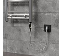 LuxeBath Thermoplongeur 600W Chromé avec thermostat et écran LCD, Régulateur de température électronique et fonction de minuterie, Eléments chauffants pour radiateurs de salle de bains