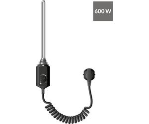 LuxeBath Thermoplongeur 600W, noir, pour radiateur de salle de bain, cartouche chauffante avec thermostat pour radiateur, régulateur de température électronique, élément chauffant avec fiche