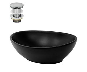 Luxebath Vasque à poser en céramique - 41 × 33,5 × 14,5 cm - Noir