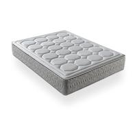 LUXIABED Matelas 135X190 Double Hiver/Été Enroulé Hypoallergénique, Anti-Acariens et Respirant Tissu Aeromax 3X Ferme Moyenne Couleur Grise Modèle RoyalFresh Épaisseur 32 cm