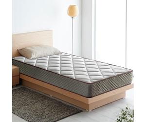 LUXIABED Matelas 135X190 Double Hiver/Été Enroulé Hypoallergénique, Anti-Acariens et Respirant Tissu Aeromax 3X Ferme Moyenne Couleur Gris Modèle Elixir Épaisseur 20 cm