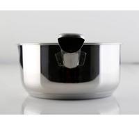 Luxiba - Poêle en acier inoxydable, adaptée à toutes les sources de chaleur, échelle de mesure pratique, poêle à beurre, à sauce et à lait avec bec verseur, casserole, induction, Ø 18 cm, 2,1 litres
