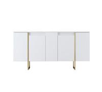 Luxor buffet design blanc et or 160 cm - 4 portes