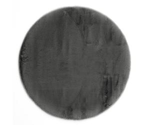 -Luxor- Living Coste Tapis Douillet à Poils Longs Imitation Fourrure Aspect Peau de Mouton 120 cm Rond Anthracite