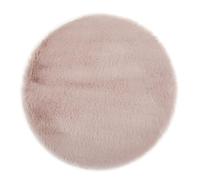 -LUXOR- living Coste Tapis moelleux en fausse fourrure pour chambre à coucher - Idéal comme descente de lit pour chambre à coucher - Tapis confortable en fourrure d'agneau - 120 cm - Rond - Vieux rose