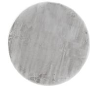 -Luxor- Living Tapis Coste - À Poils Longs et Confortables - en Fourrure synthétique - Aspect Peau de Mouton - 120 cm - Rond - Gris