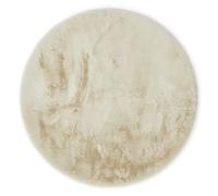 -Luxor- Living Tapis Coste - À Poils Longs et Confortables - en Fourrure synthétique - Aspect Peau de Mouton - 120 cm - Rond - Beige