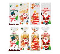 Luxorium 100 sachets transparents pour biscuits petits 27,5 x 12,5 cm sachets alimentaires avec fond pour Noël, confiseries, amandes grillées et emballages cadeaux