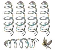 Luxorium 5 Pcs Effaroucheur Oiseaux Spirale Réfléchissante Anti Pigeon 70 cm Répulsif Oiseaux Extérieur pour Balcon Jardin Argent