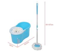 LUXS Mop,Serpillière,Balai à franges avec Deux têtes en Microfibre + Seau-Essoreur Blue