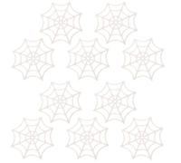 Luxshiny 10 Pièces Accessoire de Décoration Halloween Toile D'araignée Blanche en Plastique Légère pour Fête Intérieure Salon Décoration Murale Créative et Originale