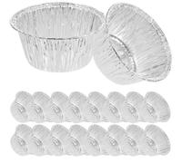 Luxshiny 100 Moules Jetables en Aluminium Argentés pour Tartelettes Rondes de 110ml, Multi-usages Répartition Uniforme Chaleur, Cuisson Pâtisserie