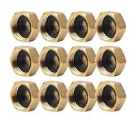 Luxshiny 12 Pièces Bouchon D'extrémité de Tuyau en Laiton 1/2'' Filetage Femelle Hexagonal, Accessoire Plomberie Fiable pour Robinetterie Extérieure et Raccord Machine à Laver
