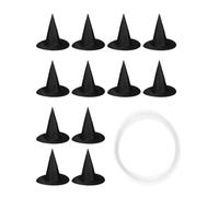 Luxshiny 12 Pièces Chapeau de Sorcière Noir Suspendu pour Décoration Halloween, Léger et Facile à Accrocher, en Tissu avec Design Ensorcelant pour Carnavals et Décorations de Jardin