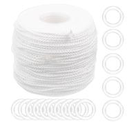 Luxshiny 1ensemble Kit de Quincaillerie pour Stores Romains avec Anneaux et Cordon Tressé Blanc pour Rideaux Romains Installation Facile et Résistant aux UV Compatible Réparation et DIY