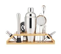 Luxshiny 1ensemble Set de Shaker à Cocktail Acier Inoxydable avec Support Kit Polyvalent Outils pour Bar et Préparation de Boissons pour Cocktails Café et Thé