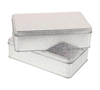 Luxshiny 2 Pièces Boîte en Tôle Rectangulaire Argentée avec Design Empilable Portable, Style Vintage Élégant pour Anniversaires et Usage Décoratif